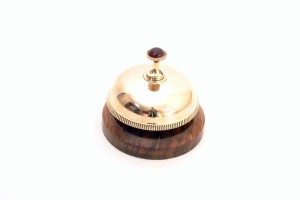 DESK BELL ON WOOD STAND